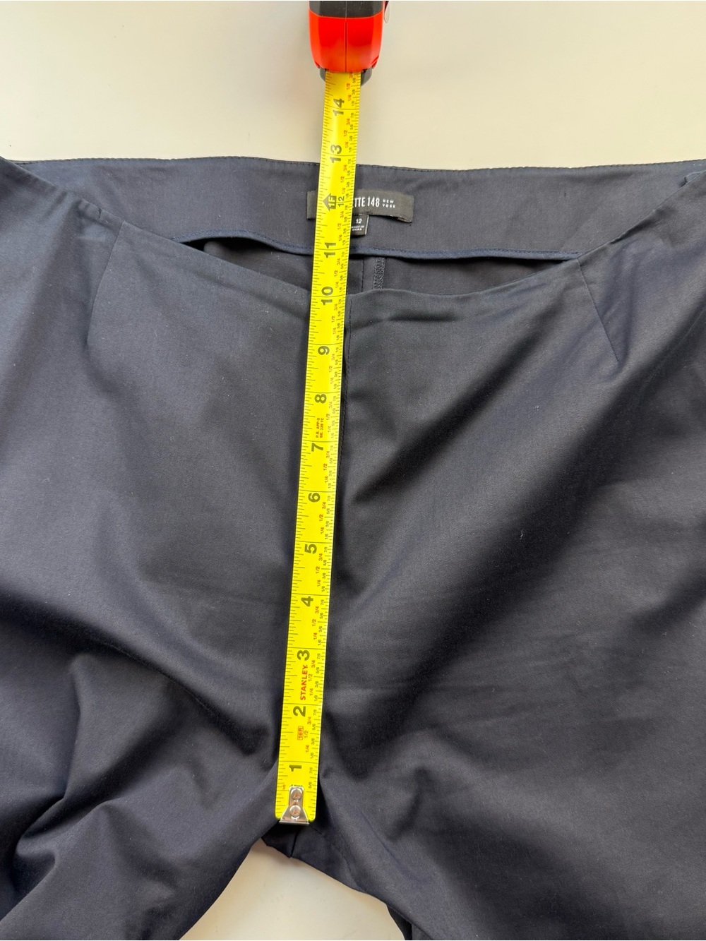 Lafayette 148 New York Women’s Navy Cotton Stretch Side Zip Pants 12 Large - Picture 6 of 9